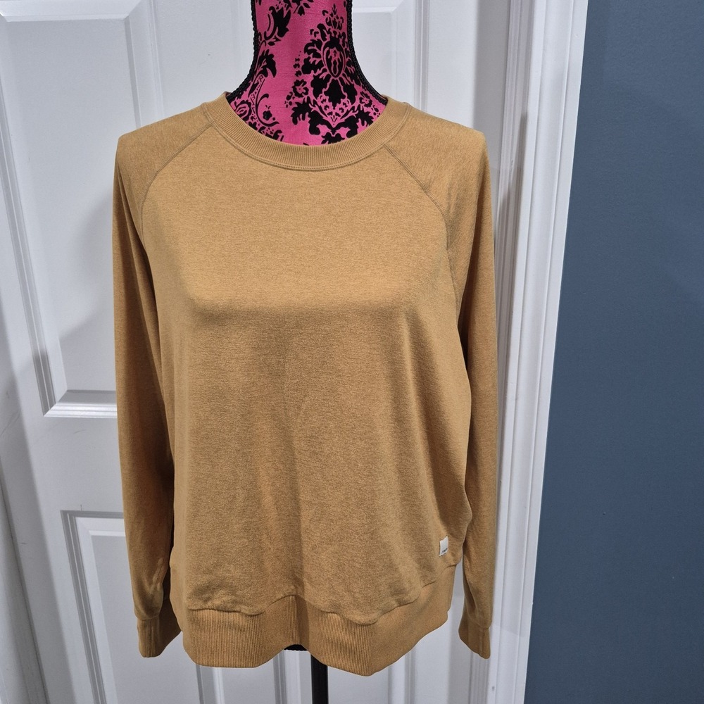 Vuori Pullover Womens XL Mustard Halo Crew Long Sleeve Performance Soft Lounge